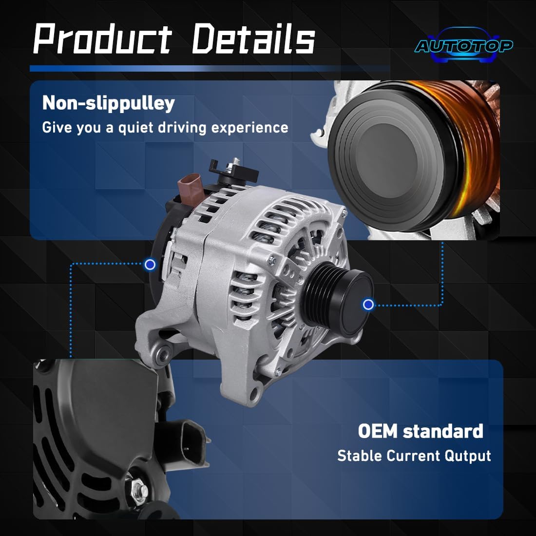 Heavy Duty Alternator & Skid Steer Loader Alternator FIT Caterpillar 236D 242D 246D 259D 262D 279D 289D - 12V 80A with 1-Groove Pulley - Replace 397-9953 A5TA8277 1G398-64012 (1-Pack)