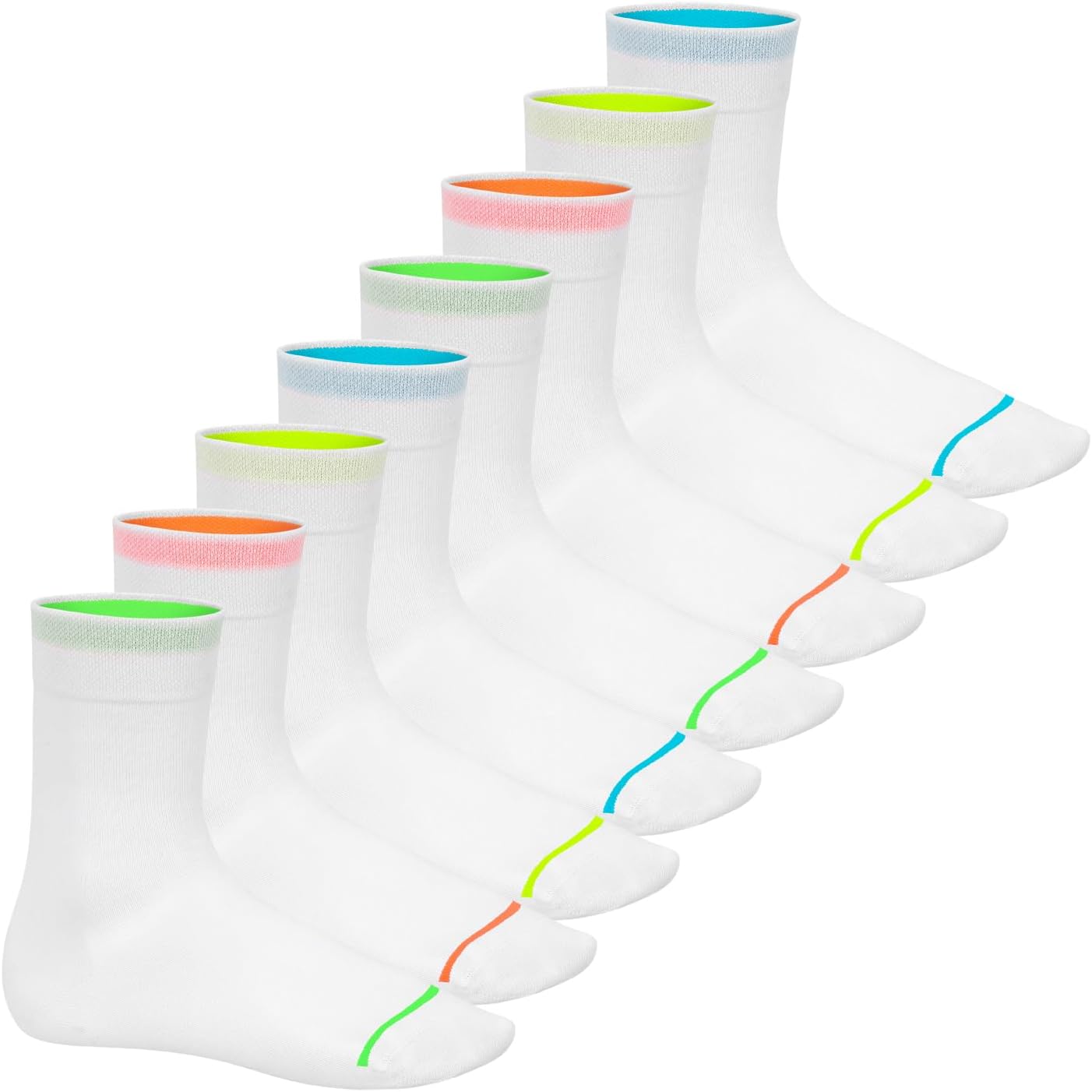 Pantaloncini Sport Sneaker Calze Uomo/Donna Quarto - Suola In Spugna, 12 Paia, Multicolore | Sportive E Comode Calze Fitness 12 Paia - Foto 9