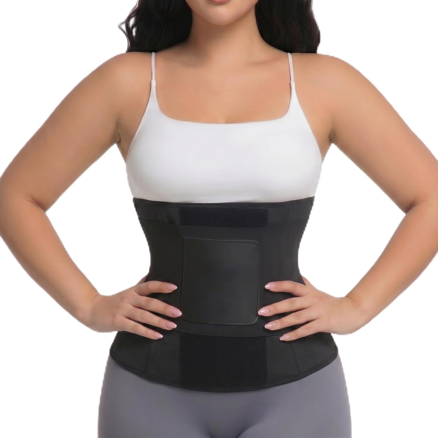 Waist Trainer Belt Waist Cincher Trimmer Ab Belt Tummy Control Body Shaper with Triple Wrap Women and Men Black