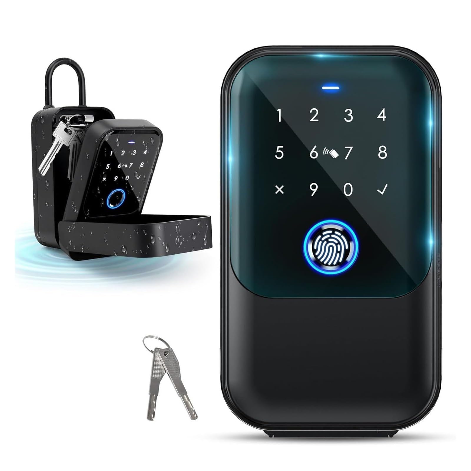 Cassaforte, Smart Key Lock Box Controllo delle impronte digitali Codice di accesso Scheda sblocco Bluetooth