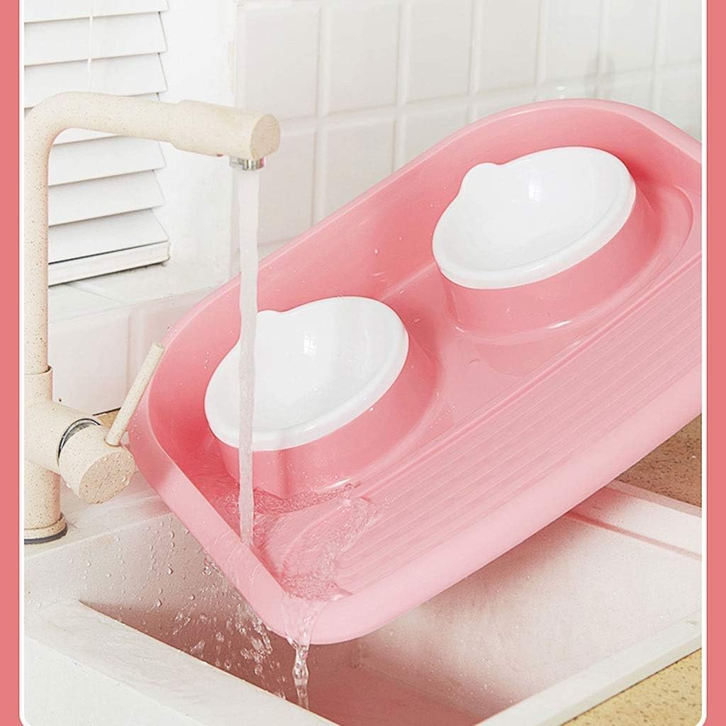 Cat Mess Proof Elevated Bowls, No Tip Non Slip, Stainless Steel Cat Food and Water Dish Stand V-45 (Blue)