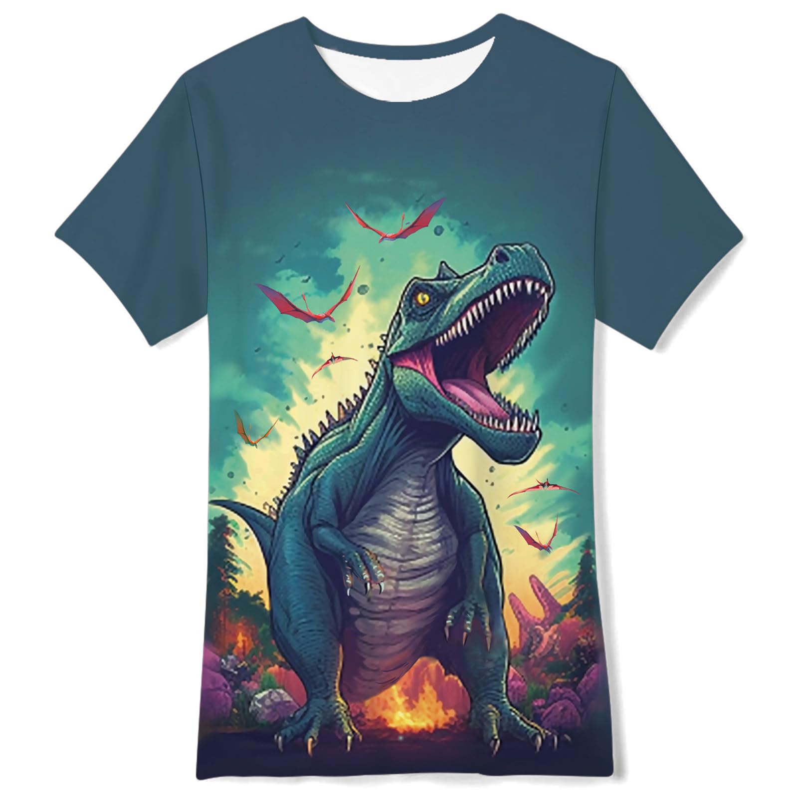 uideazoneBoys Girls 3D Graphic Printed T-Shirt Crewneck Short Sleeve Tees 6-14 Years