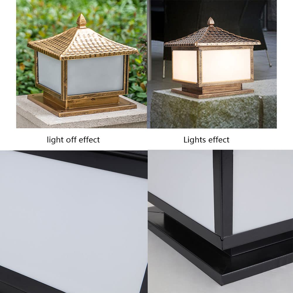 Lampa podłogowa ogrodowa z podstawą do montażu na filarze? Wodoszczelne lampy wpuszczane, ze stali nierdzewnej, do użytku na zewnątrz, czarny słupek ogrodzeniowy, odporny na rdzę, do patio, podwórza