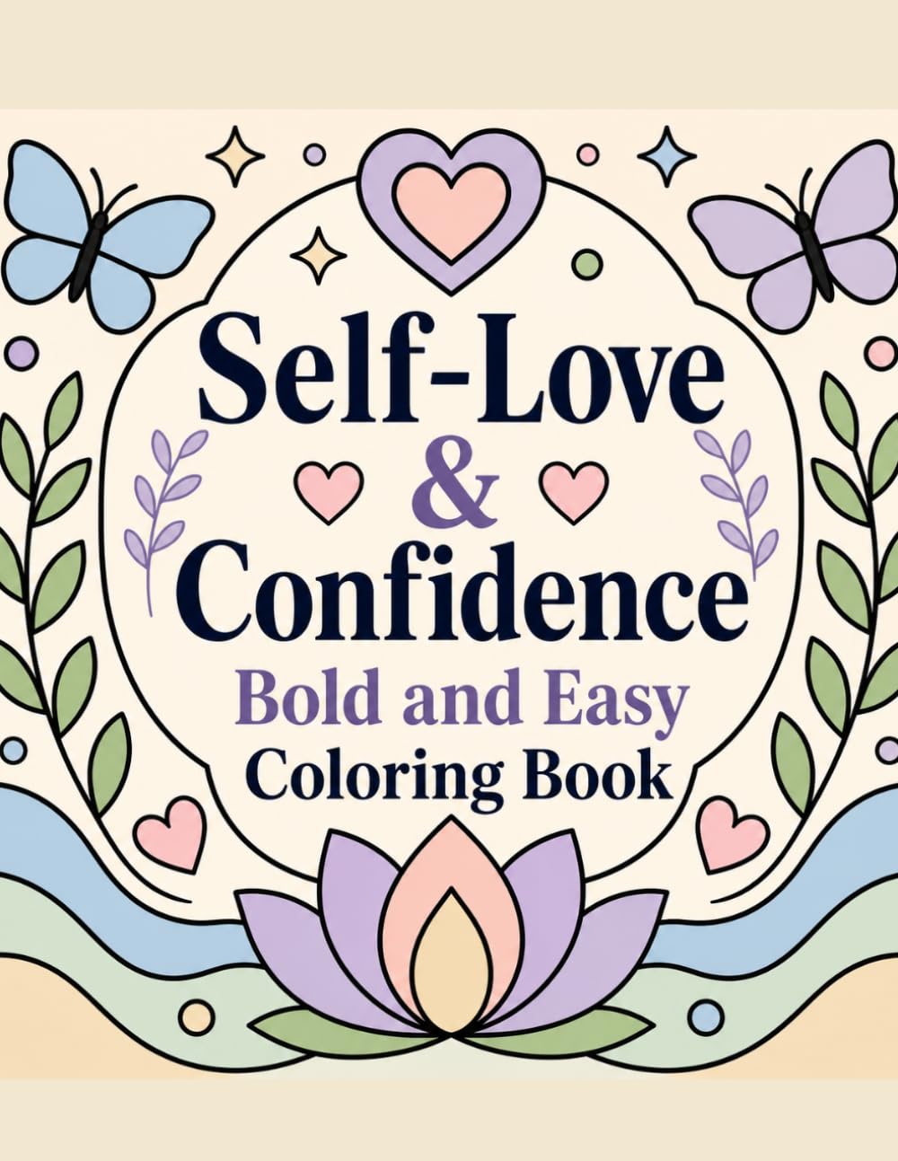 Self-Love & Confidence Bold And Easy Coloring Book: Simple Positive Affirmations and Relaxing Designs for Stress Relief and Mindfulness