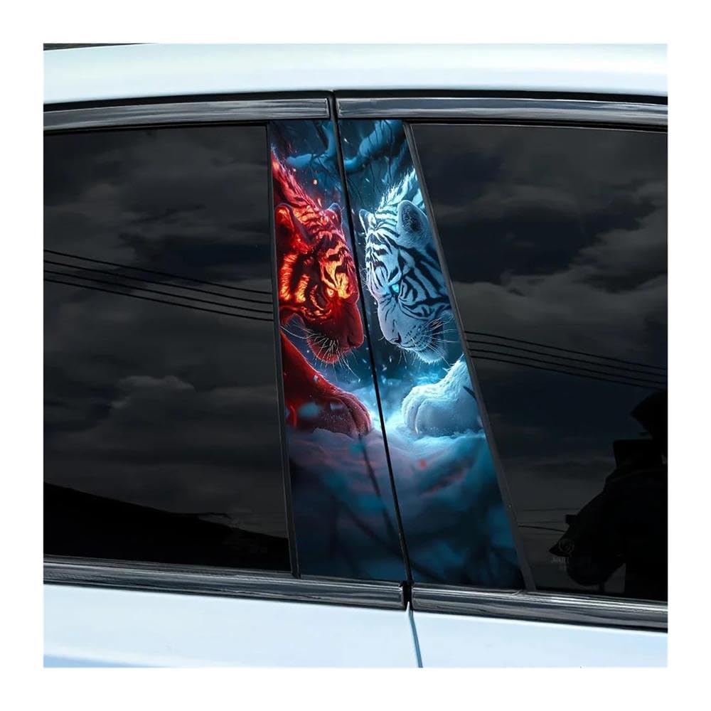 Decorative Items 2pcs Car B-Pillar Decals Tech Tiger Car Center Pillar Waterproof Sticker
