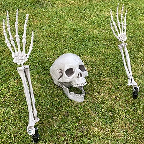 Halloween Skeleton Decorations - Halloween Groundbreaker Plastic Skeleton Plastic Skull Halloween Bones - Skeleton Halloween Decorations Outdoor Skeleton Garden Decorations Graveyard Decorations