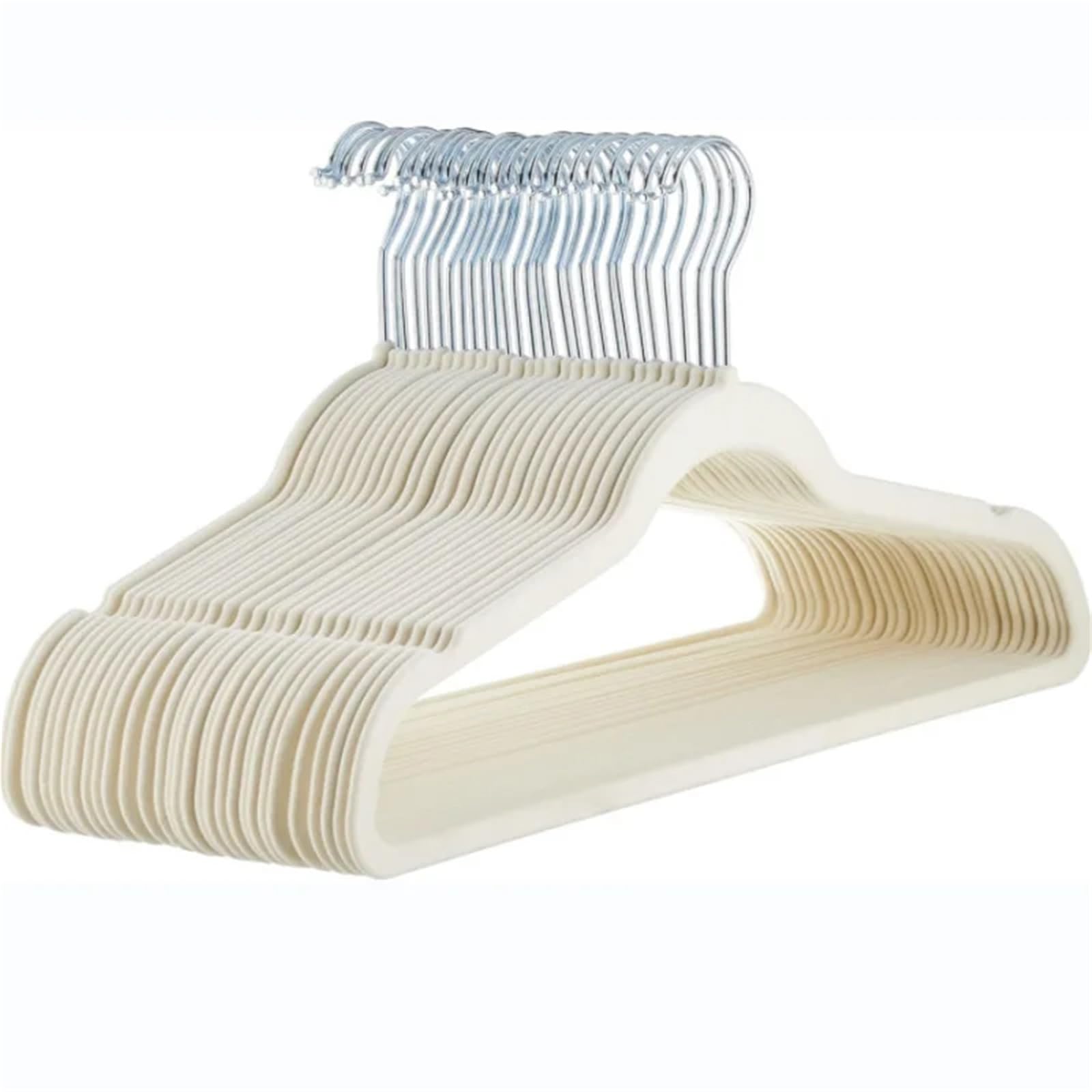 Samt-Kleiderbügel, 10/20/30 Stück, rutschfest, mit Schulter-Hosenstange, 360-Drehhaken zur Aufbewahrung von Anzügen für Mäntel, Hosen(White,30 PCS)