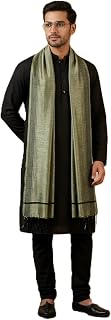 MUFFLY Men's Khadi Cotton Dupatta with Natural Slub Dusty Texture & Tassel Border | Handloom Style Lightweight Breathable ... Price In India