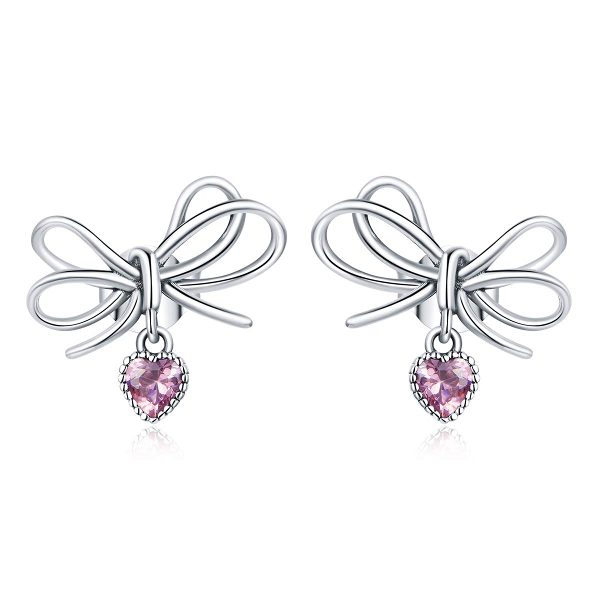 Boucles d'oreilles argent 925 clous légers nœud bijoux de déclaration - 8