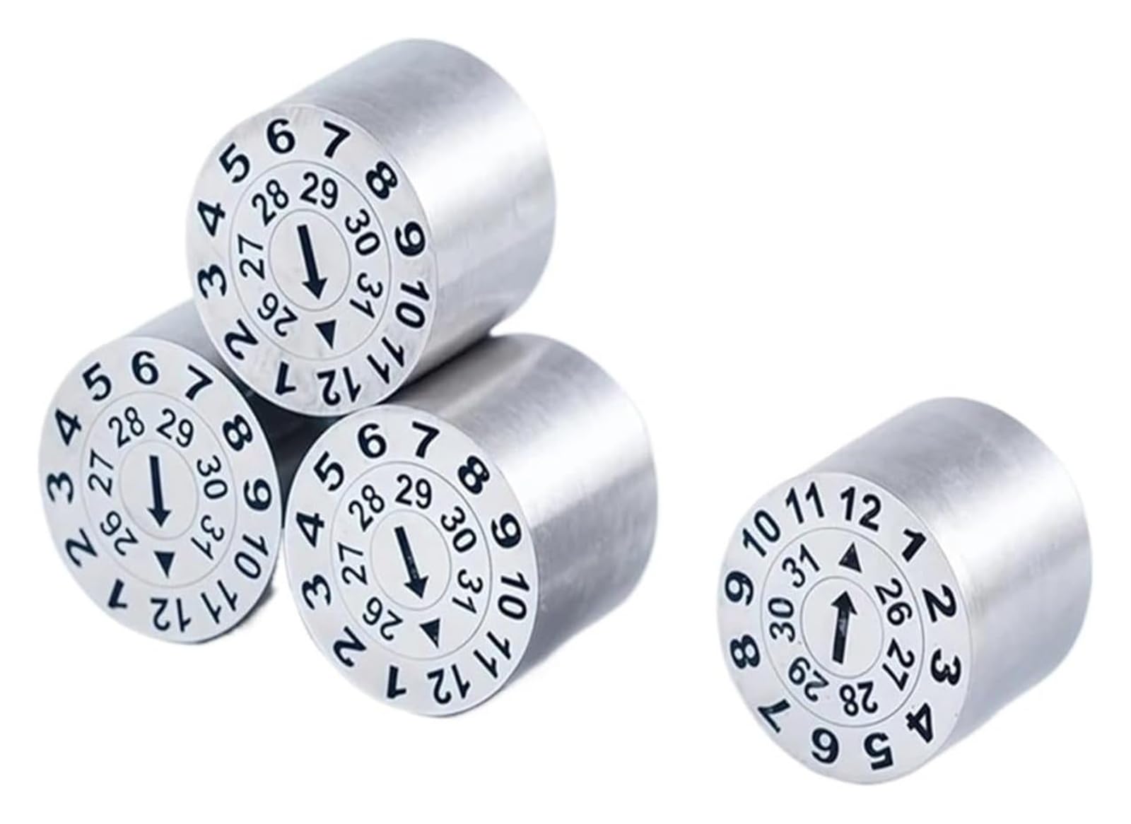 einstellbarer doppelter Datumscode, Verstellbarer Doppel-Datumscode-Stempel, Kunststoffspritzguss, verschiedene Größen, Edelstahl, 2er- oder 5er-Pack(5pcs 6x20mm)