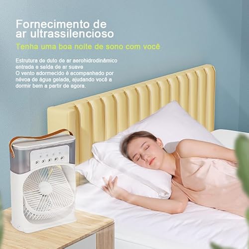 losipoka Ventilador Portátil de Mesa Mini Ar Condicionado Umidificador Climatizador Pode Colocar Gel