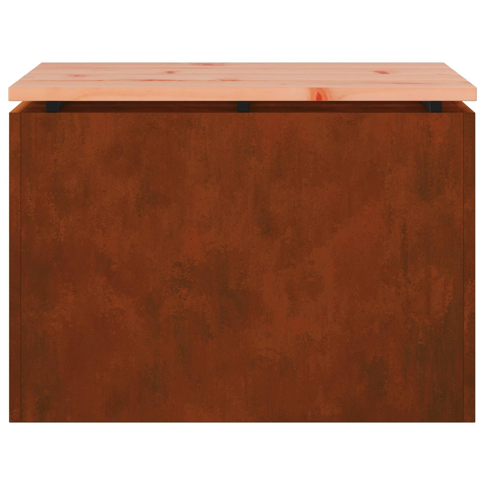 Ławka ogrodowa 1-osobowa 60 x 40 x 43 cm Rdzawa Prostokątna