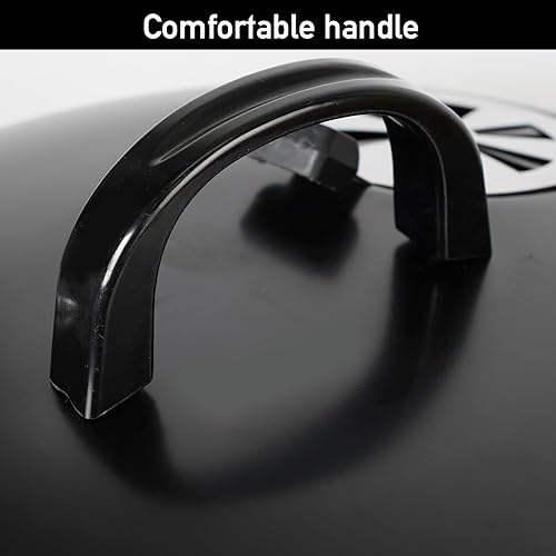 Miniatura 5 de Shikha Ahumador de barbacoa de carbón de 17 pulgadas con rejillas de dos niveles y termómetro al aire libre para fiestas en casa, humo vertical,