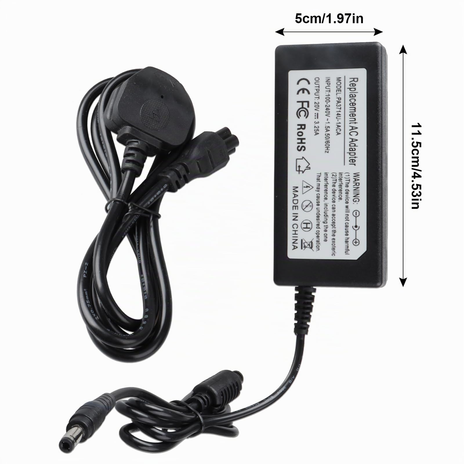 Alimentation MXJFYY 20 V 3,25 A pour Moniteur MSI, Chargeur pour Moniteur de Jeu MSI Optix G271 G272 G241 G241V G2422 G2412 G24C6 G27C5 G24C4 G27C6 G32C4 G32CQ4 ADPC2045 MAG274QFR MAG342CQR G24 G27