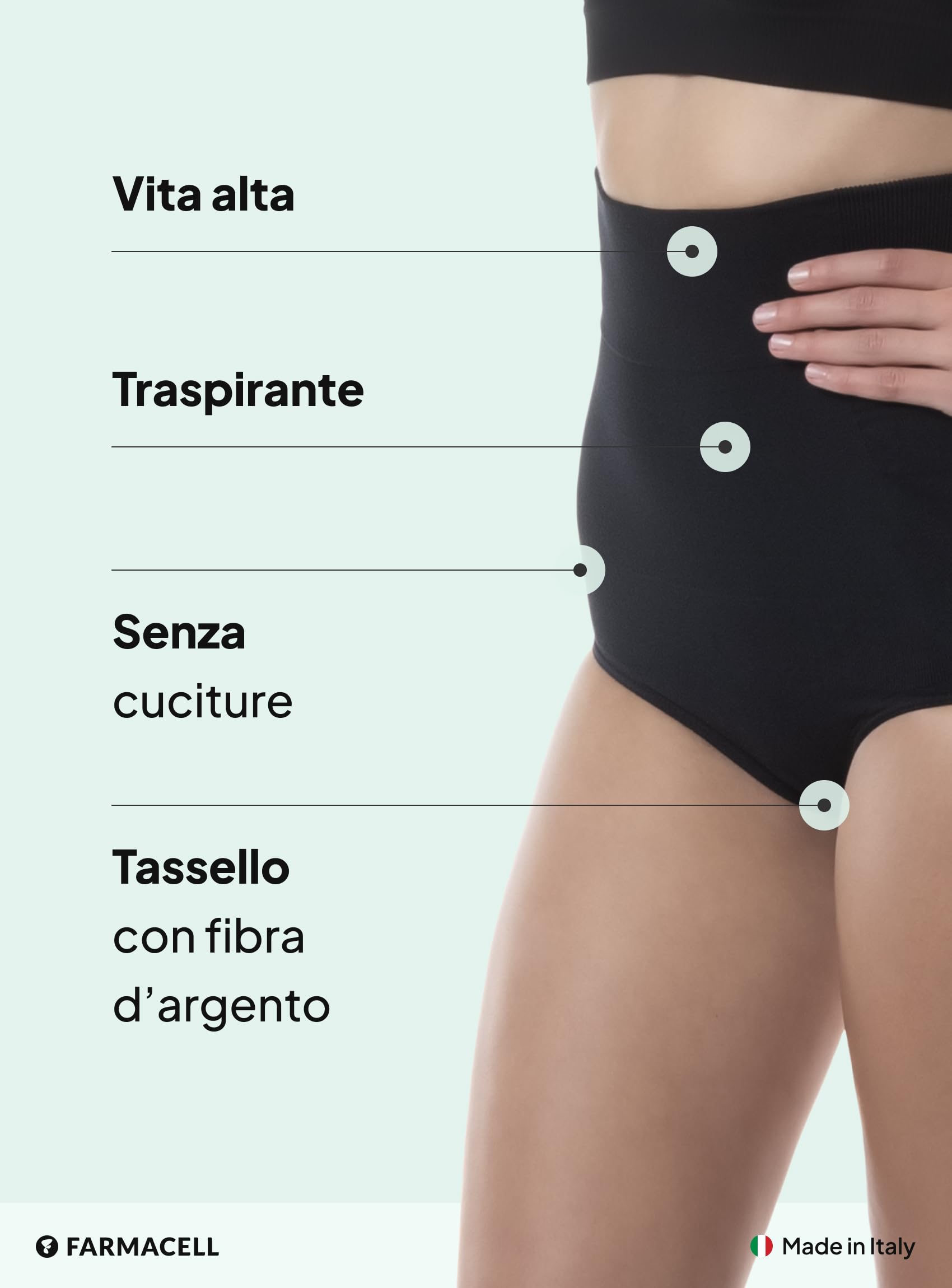 FarmaCell Famacell Mutande Contenitive Donna Pancia Piatta, Effetto Push-Up, Slip Vita Alta Modellante, Made in Italy, 601