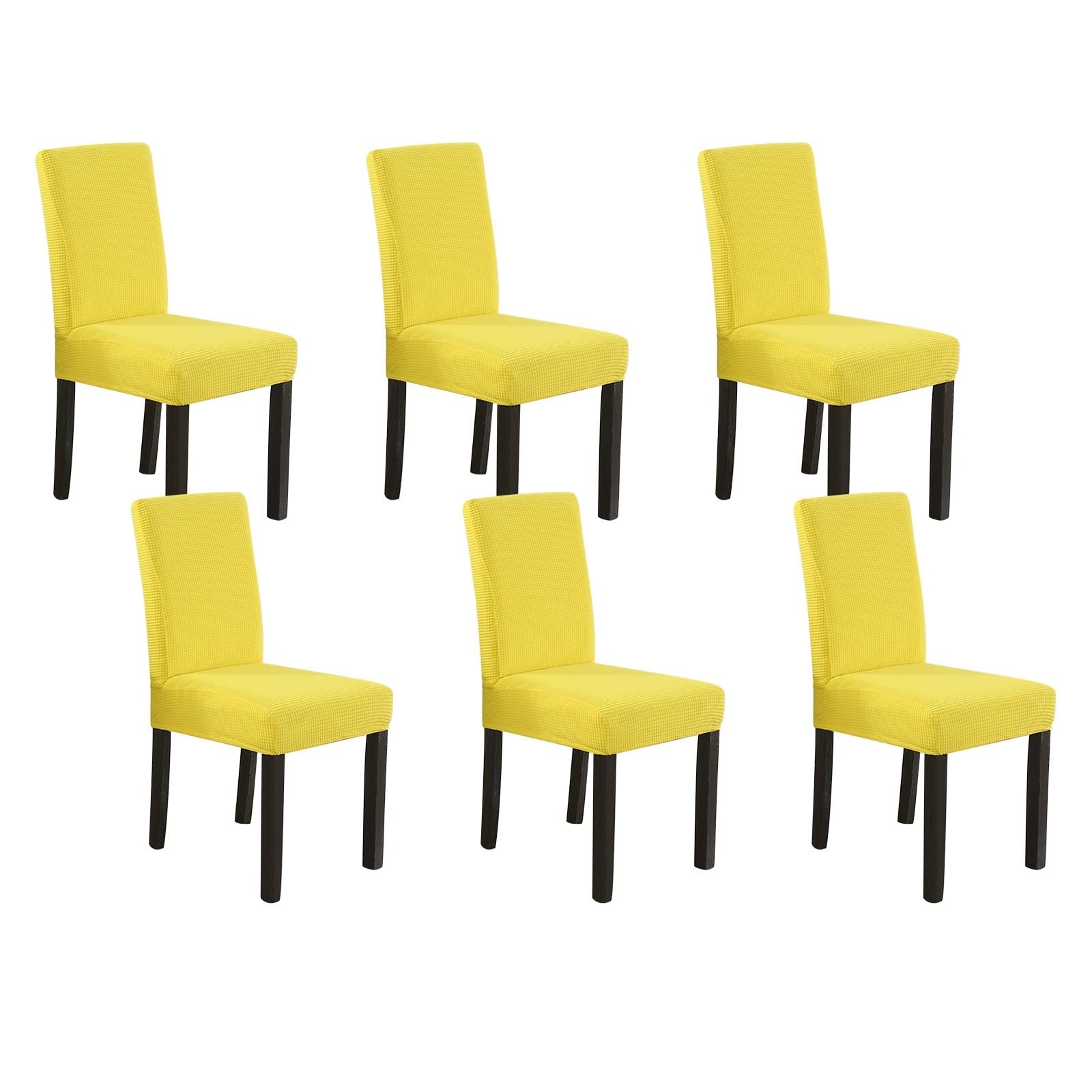 Housse de chaises lot de 6 KnSam polyester jaune pour salle à manger