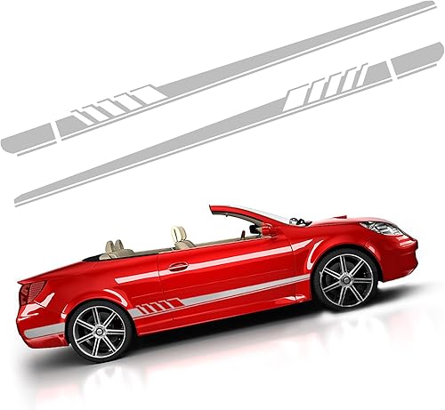 Hawyet 2 calcomanías laterales de carrocería de automóvil con adhesivo, 7.3 pies x 0.3 pies, impermeables, duraderas, de PVC, a rayas, calcomanías