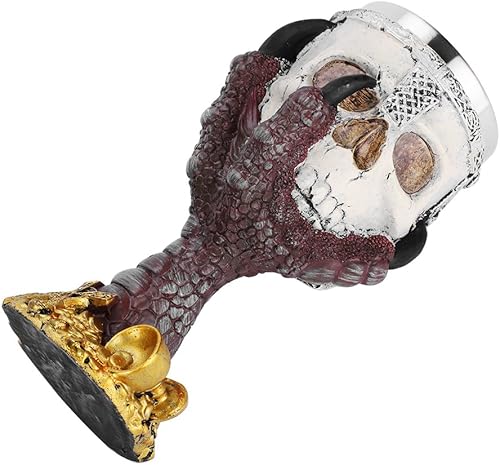 Miniatura 6 de ITODA Taza de cáliz de vino con diseño de calavera para Halloween, gótico de vikingos, osario, esqueleto, taza de café, medieval, guerrero, garra de