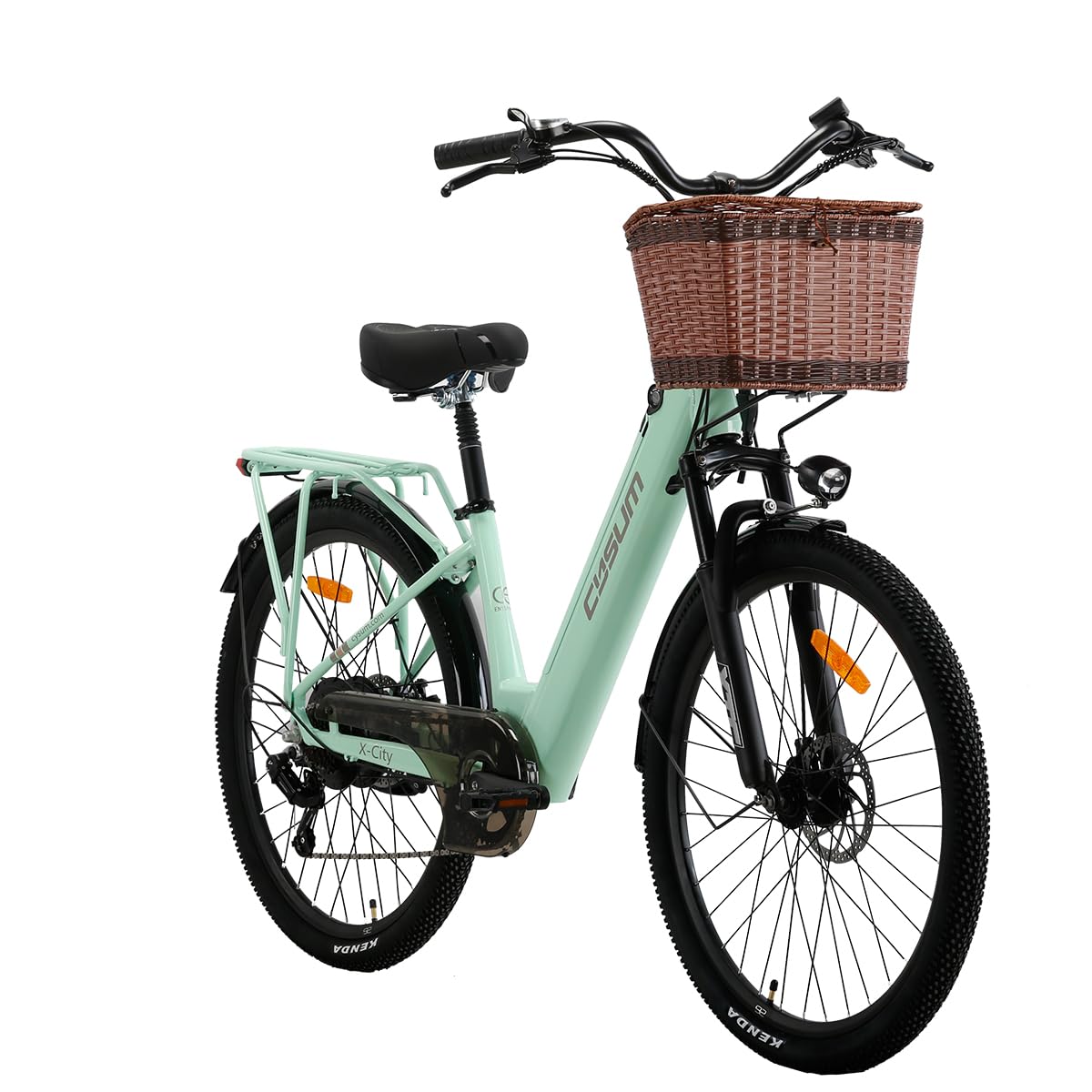 cysum X-City - Bicicleta eléctrica para adultos, 26 pulgadas, bicicleta eléctrica de ciudad, batería de litio, 48 V, 10,4 Ah, motor 250 W, 25 km/h, conmutación urbana