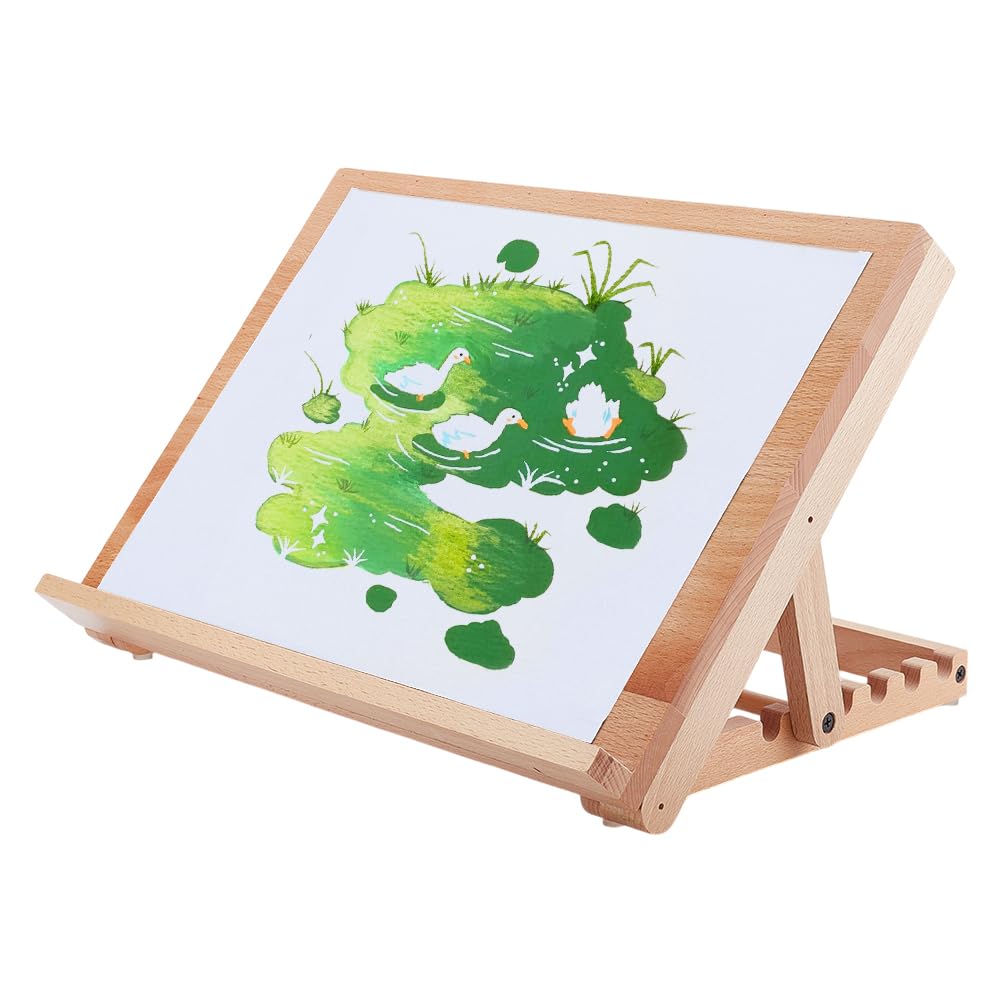 PH PandaHall Chevalet de Peinture de Table 6 position Chevalet D'Art en Bois Support de Planche à Dessin Chevalets de Dessin Pliable pour Artistes Débutants Affichage D'Œuvres Art de Peinture 30x40cm