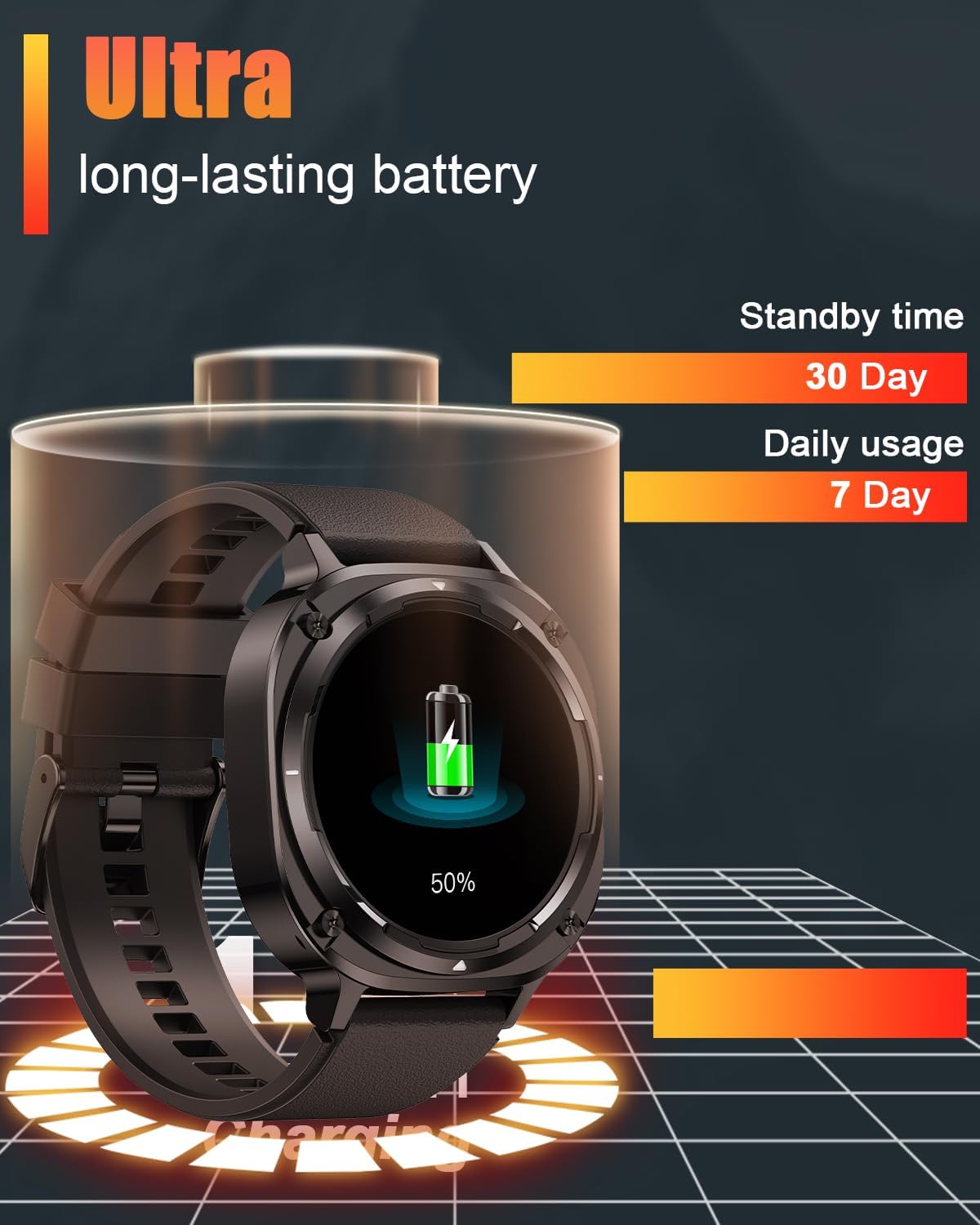 TIMU Smartwatch Uomo, 1,45" HD Orologio Smartwatch Uomo con Chiamata Bluetooth 5.3, 115+ Modalità Sportive, Sonno/Cardiofrequenzimetro/Contapassi, IP68 impermeabile Smart Watch per Android iOS, Nero