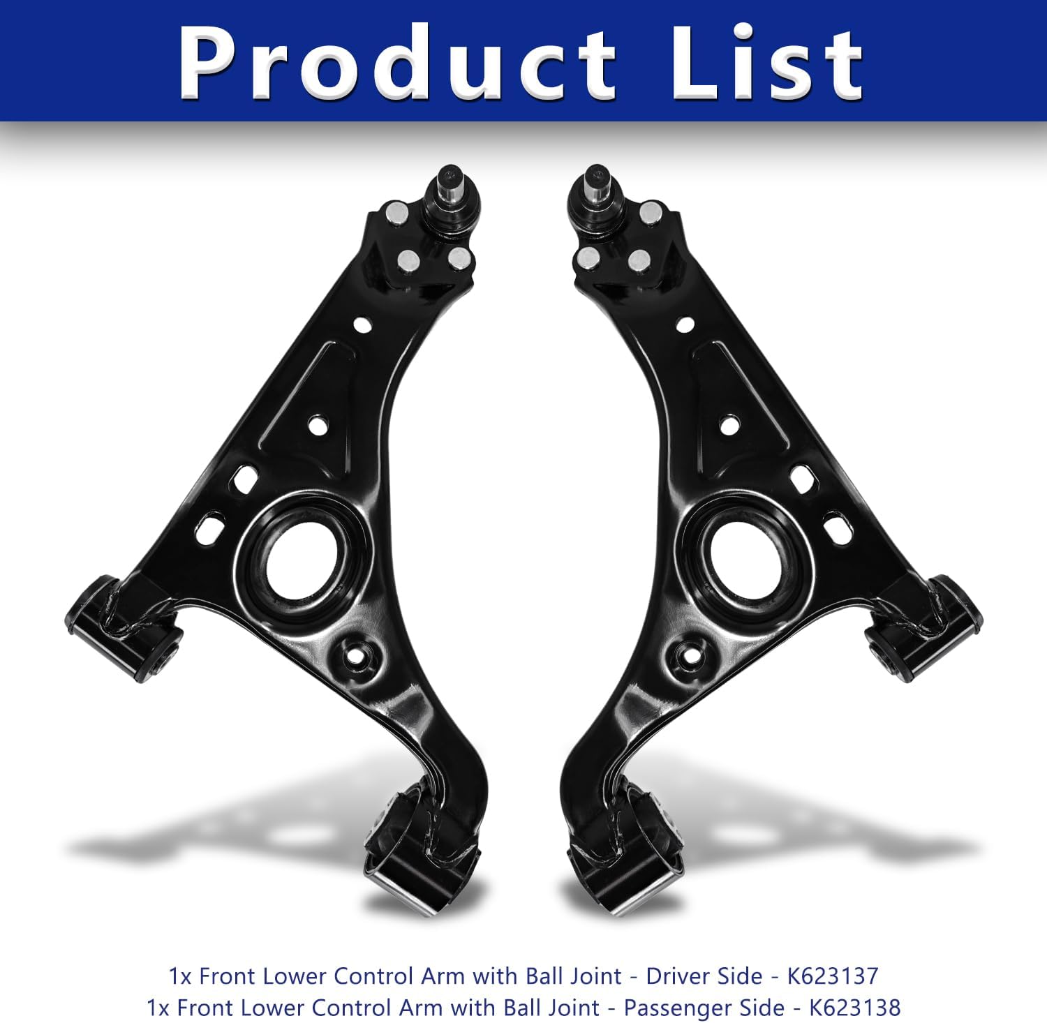 Control Arm, Replacement For Left & Right Front Lower Control Arm With Ball Joint Compatible With 2013-2022 Chevrolet Trax, 2013-2022 Buick Encore - 2 Pcs