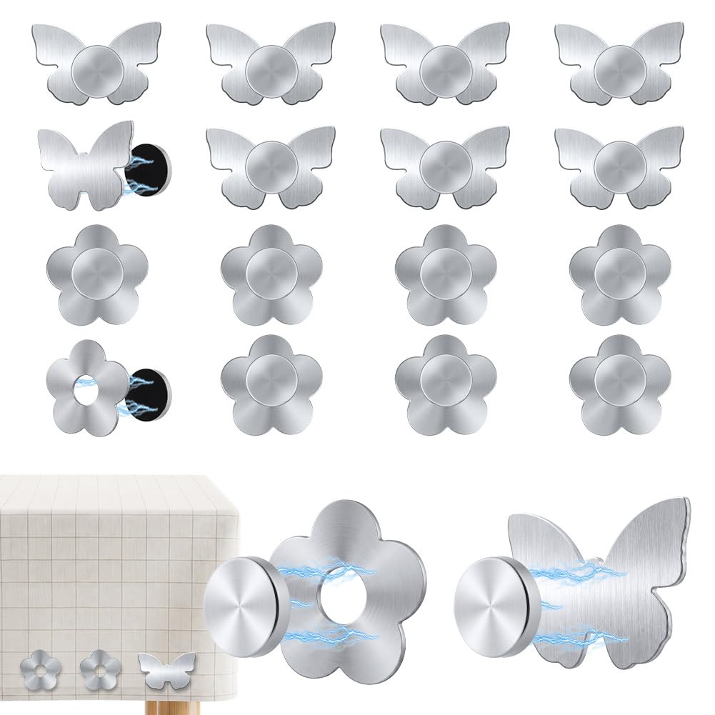 AUYAO 18Pcs Magnetic Tablecloth Weights Heavy Duty Tablecloth Clips Set for Outdoors Stainless Steel Heavy Magnetic Weighted for Holders Table for Picnic, Wedding and Garden Use
