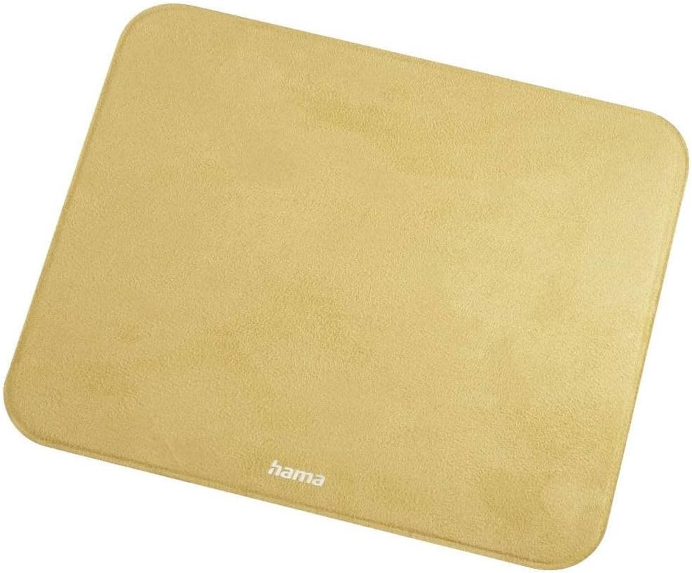 Hama Velvet Computer Mouse Pad (Soft Surface, Rubber Back, for Rustic Mouse Type, Polyester, 22 x 0.2 x 18 cm) Mustard
