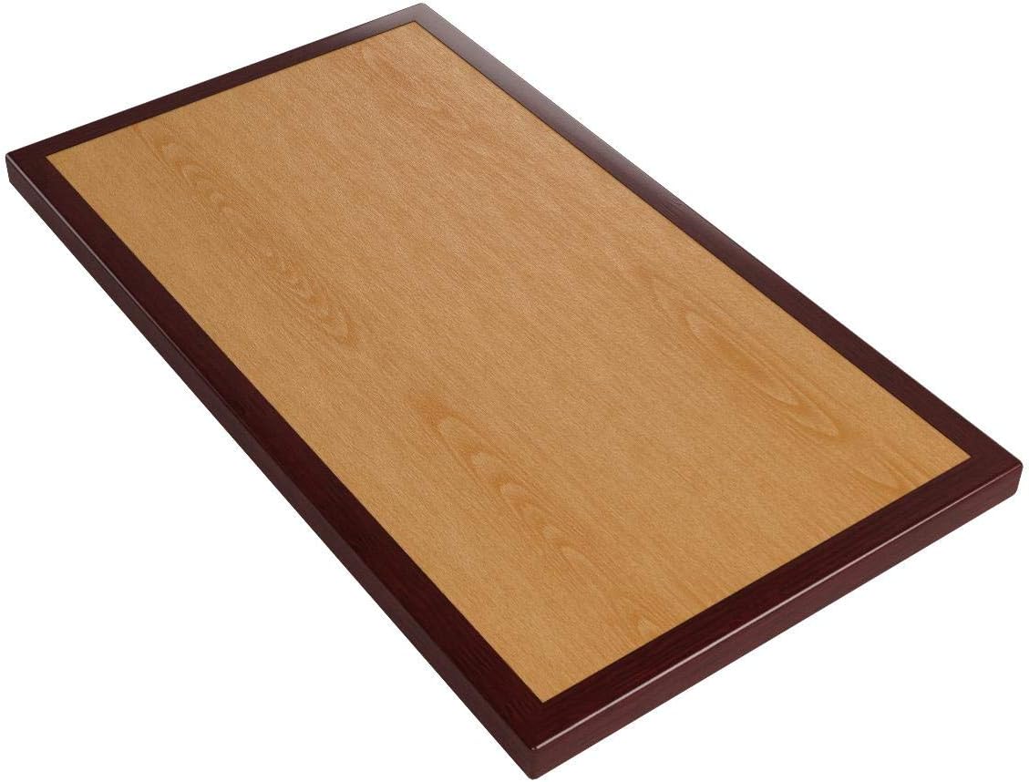 Flash Furniture Glenbrook 30" x 48" Rectangular 2-Tone High-Gloss Cherry Resin Table Top with 2" Thick Mahogany Edge