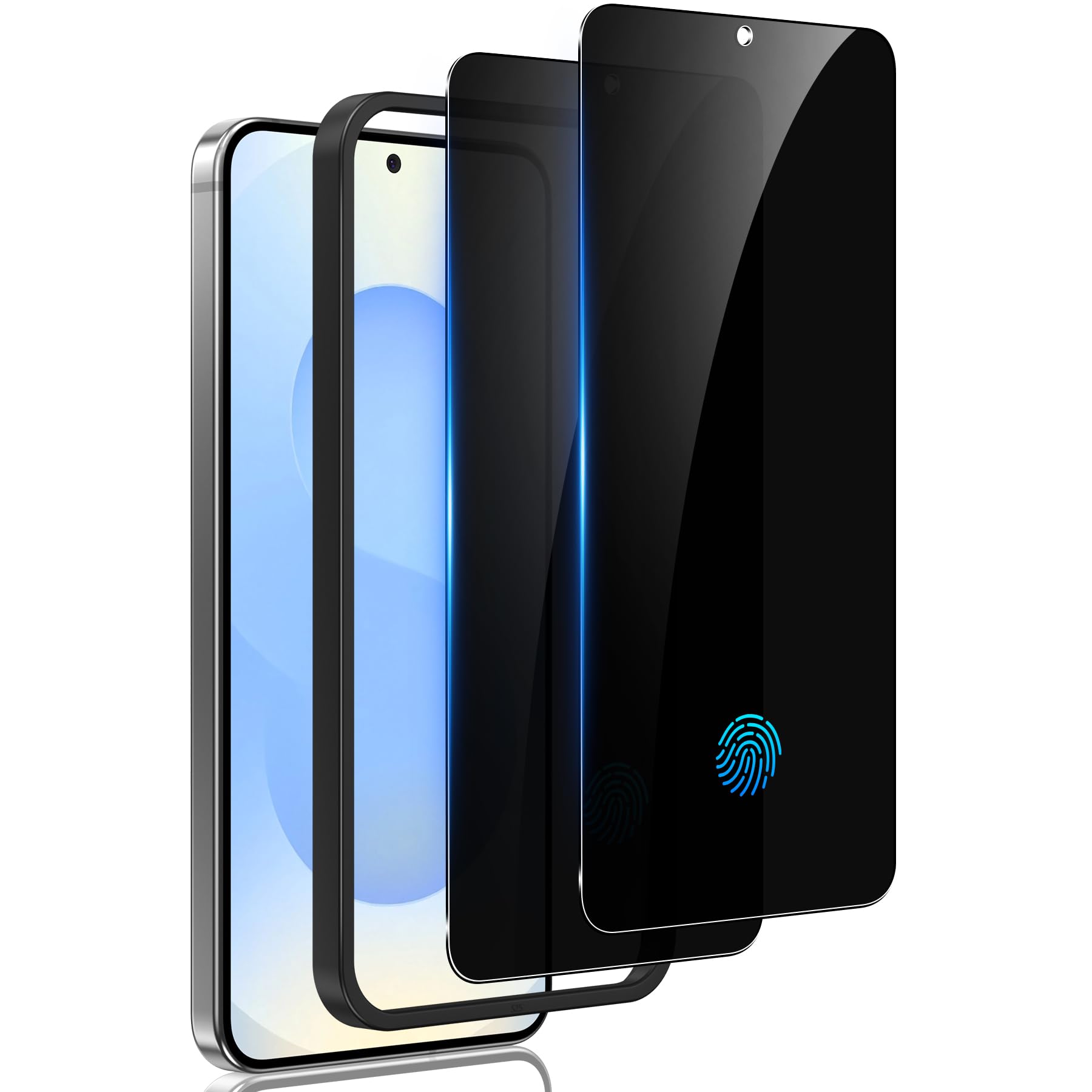 WYQLTD2 Pack for Samsung Galaxy S25 Plus Privacy Screen Protector Tempered Glass, Fingerprint Unlocking, 25° Anti Spy, Full Coverage, Case Friendly, Easy Installation, Compatible with Galaxy S25+Carbonfree Certified