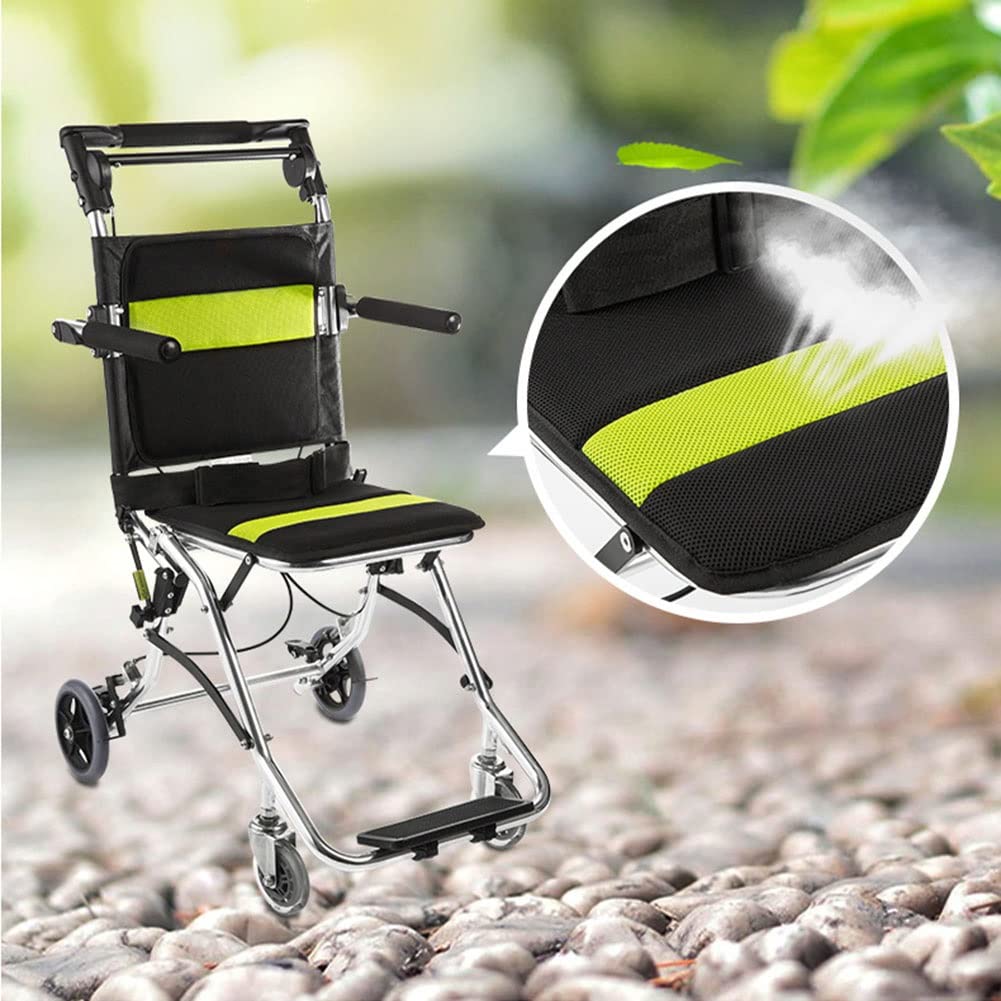 Sillas de Ruedas Plegables Silla de Ruedas Silla de Ruedas Manual Plegable Ligero Y Fácil Viaje de Aleación de Aluminio para Silla de Ruedas Carro Ultraligero Puede Estar en Avión Conveniencia