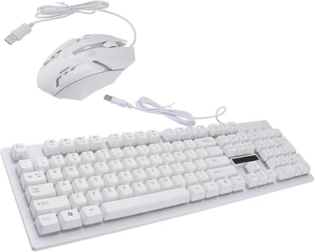 1Set Wired USB Gaming Keyboard and Mouse Set Mechanical Feel Ergonomic Design Luminous Keyboard Mouse Kit for Desktop and Laptop Gamers