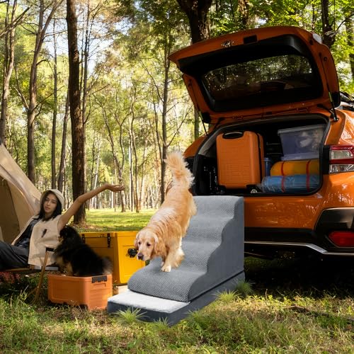 Ryoizen Escadas para Cães com Camas para Cães Pequenos, Degraus para Cães para Sofás Altos de Até 23