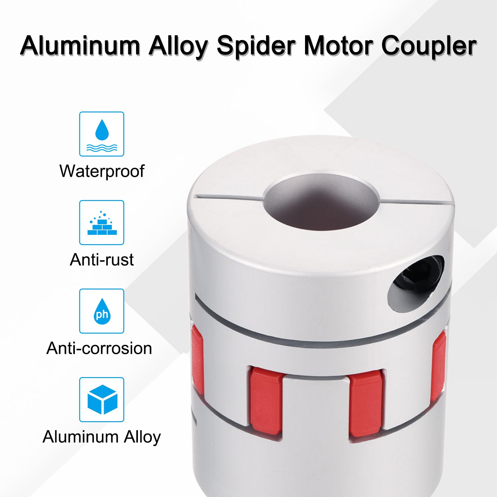 QUARKZMAN Acoplamiento de eje de aluminio de 20 mm a 28 mm, acoplamiento flexible de araña L66mm x D55mm, acoplador de eje de araña para impresoras 3D, codificador DIY, máquina fresadora CNC