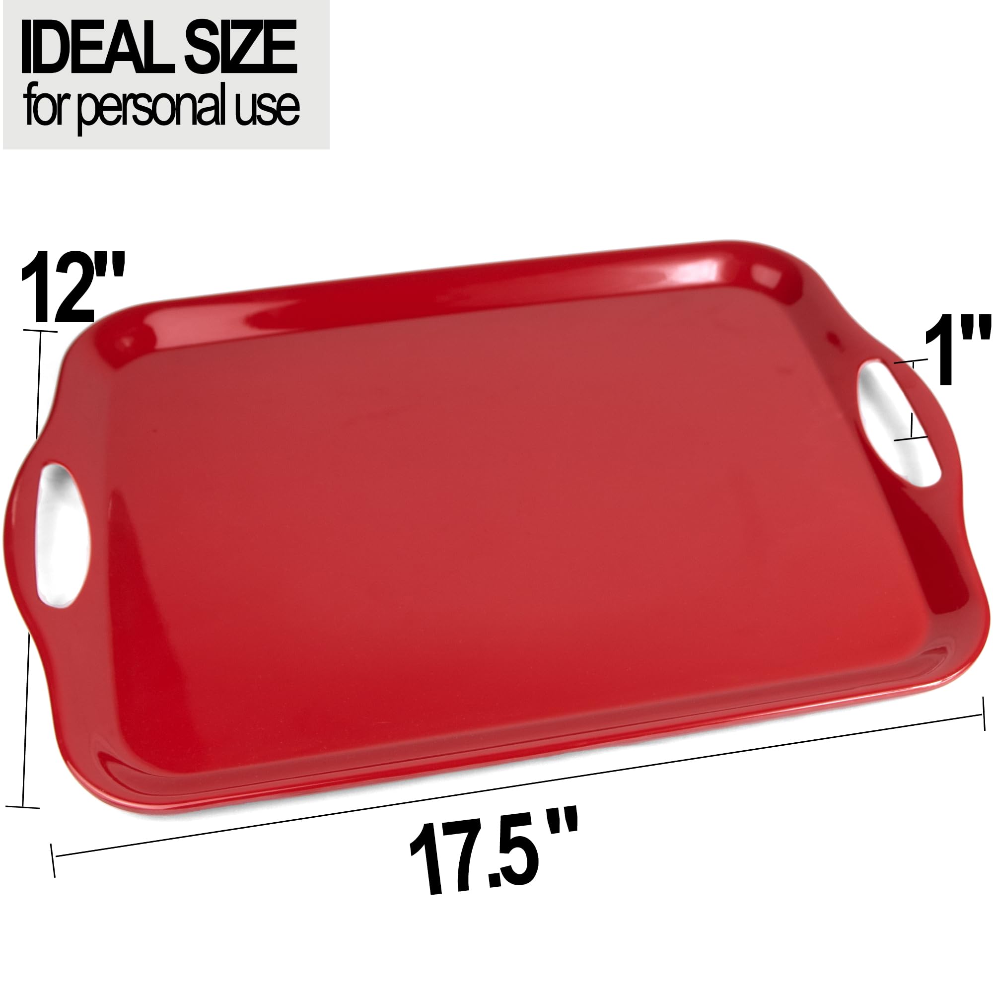 CZLIZDYT Großes Melamin-Serviertablett mit Griffen, 44,5 x 30,5 cm, Set mit 2 rechteckigen Melamin-Servierplatten, spülmaschinenfeste Tabletts zum Essen, Vorspeisen, Wurstwaren, Snacks, Obst,
