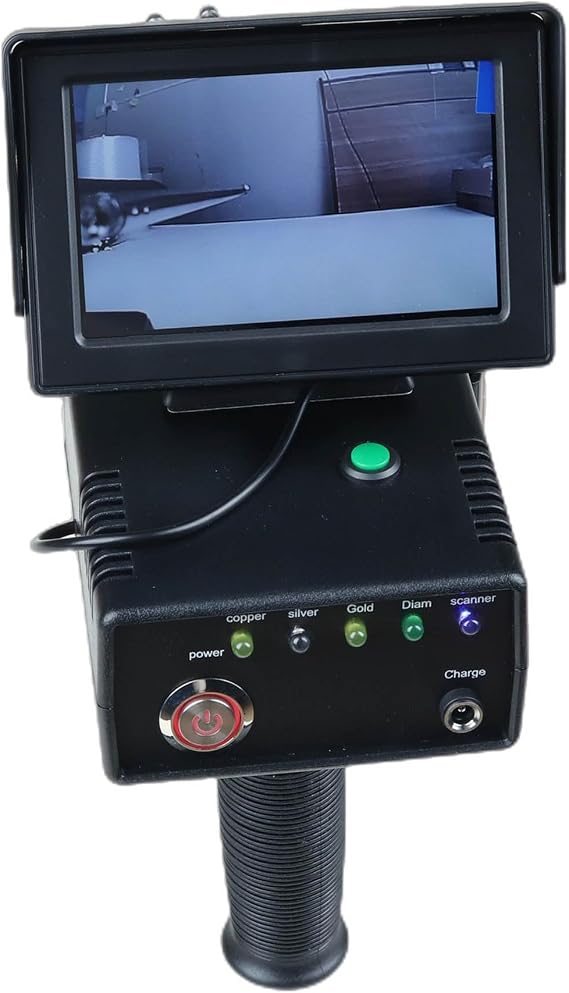 Metal Detector, Handheld High Accuracy Underground Treasure Scanner, with 3D LED Display, Search Range 1-1200 Meters, Detection Depth 1-50 Meters, for Finding Precious Metals