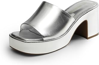 DREAM PAIRS High Chunky Platform Heels for Women Fashion Comfort Slip on Square Open Toe Block Heel Sandals