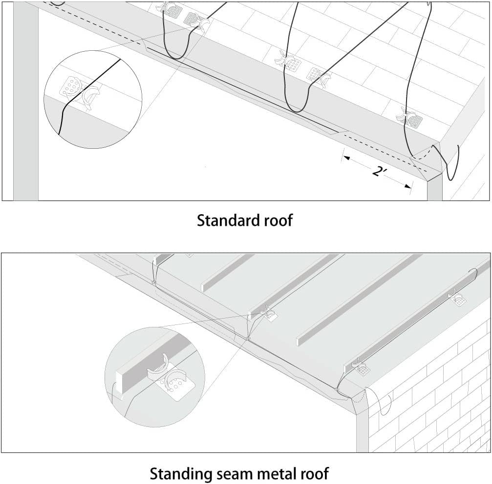HEATIT Heat Cable Clips for Roofs Deicing Cable Clips for Securing Ice Dam Outdoor Cable Clips Heat Tape and Heat Cable to Roofs 26pack
