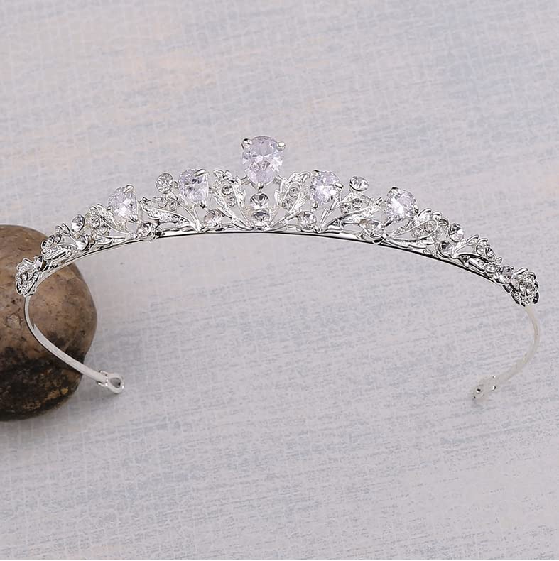 Miniatura 2 de HONGMEI Tiaras y coronas plateadas para mujeres y niñas, diadema de boda con diamantes de imitación, accesorios para el cabello para bodas, bailes,