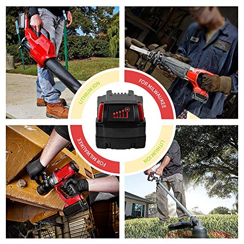 Jialipok M18 6.0Ah Battery Replacement for Milwaikee 18V Cordless Power Tool Lithium Battery M18 48-11-1815 48-11-1820 48-11-1822 48-11-1840 48-11-1841 48-11-1850 Battery