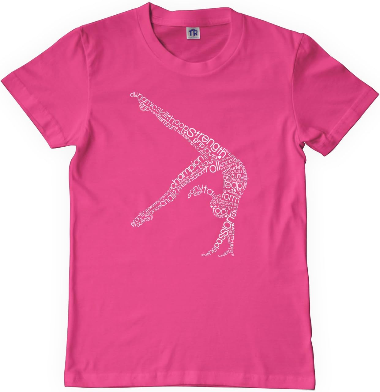 Threadrock Big Girls' Gymnast Typography Design Youth T-Shirt