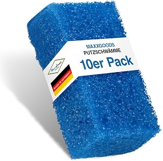 Gundel-Putz Putzschwamm Set 10 Pack, Blau - Reinigungsschwämme - Schmierfrei, Kratzfrei & Schonend für alle Oberflächen - Spülschwamm und Topfreiniger - Schwamm für Putzsteine (11x6x4cm)