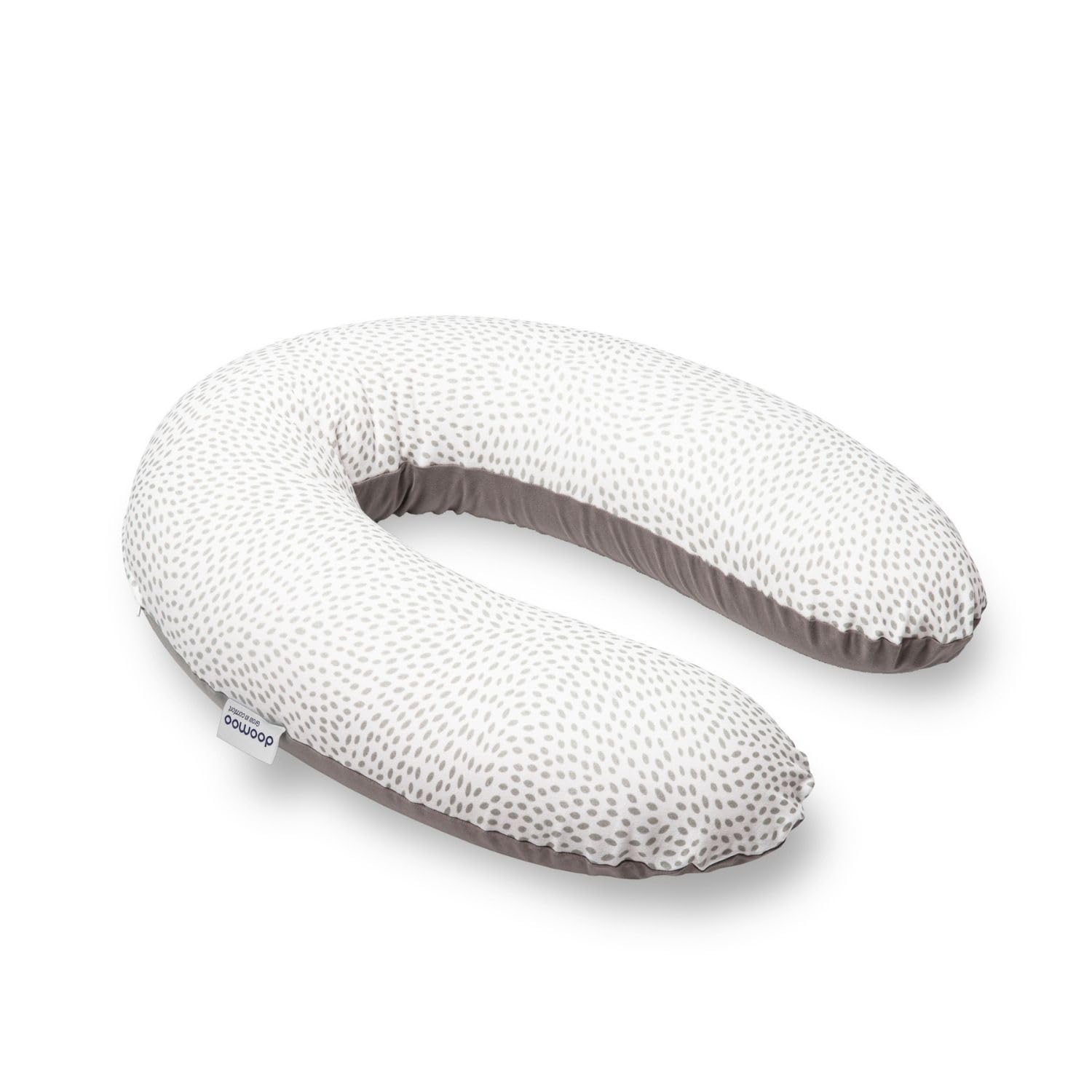 doomoo Coussin de Grossesse & Coussin Allaitement Buddy - Ultra Confort pour Dormir pendant la Grossesse - Soulage dos, jambes & ventre - Housse Bio & Oeko-​Tex, Risotto Taupe
