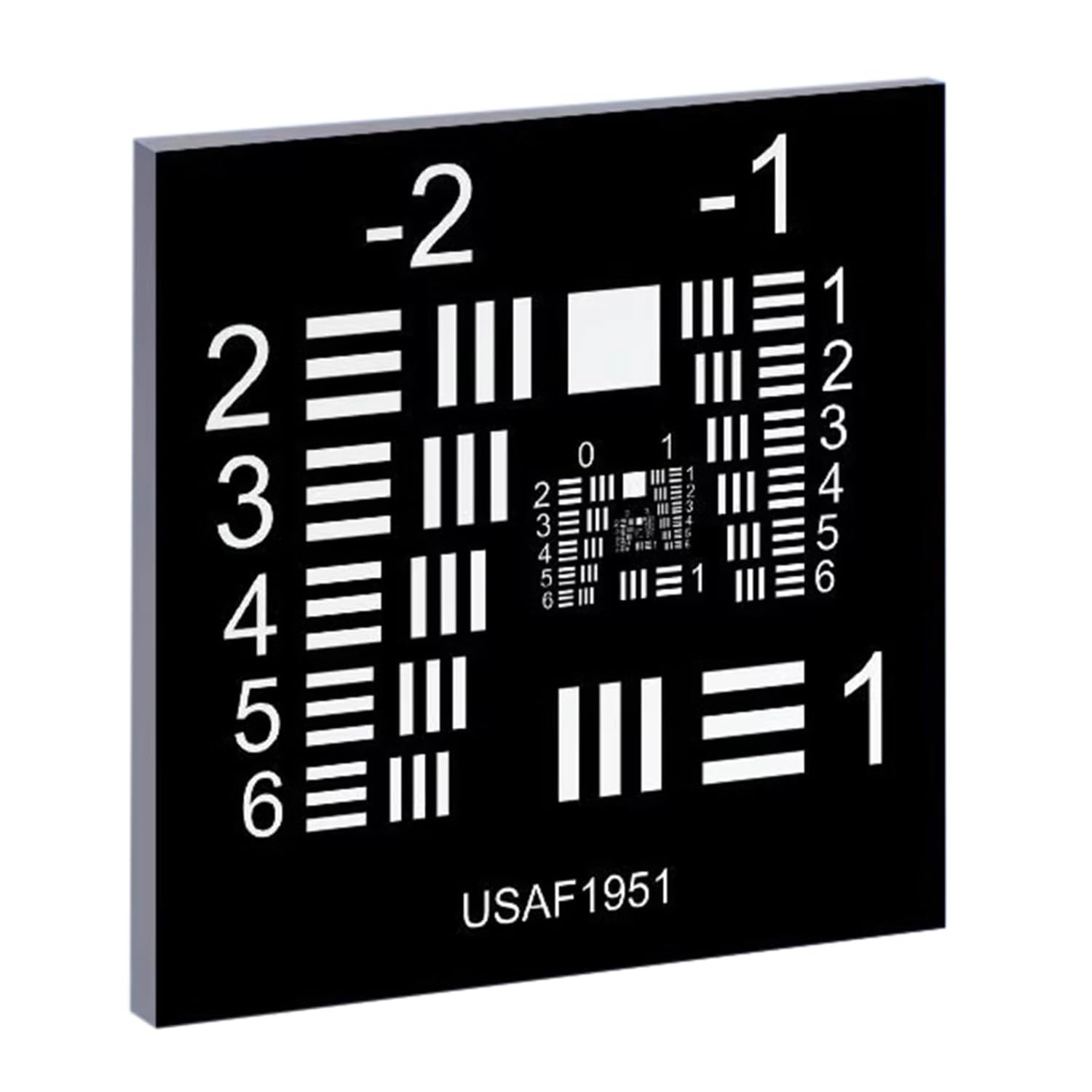 Tabla de prueba de resolución de microscopio, tarjetas de prueba de resolución de cámara óptica para inspección precisa de la visión, grupos -2-5, precisión ± 5 um