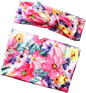GALPADA 1 Conjunto/2 Pçs Conjunto De Faixa De Cabelo Conjunto Saco De Dormir Terno Recém-Nascido Adereços Laço De Cabelo Flor Swaddle Cobertores Recém-Nascidos Swaddle Cobertor Nerborn
