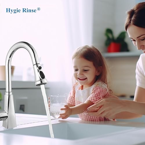 Miniatura 5 de Cabezal de grifo de cocina extraíble de repuesto de 3 funciones para grifo de cocina con kit de 9 adaptadores de acabado cromado, cabezal de