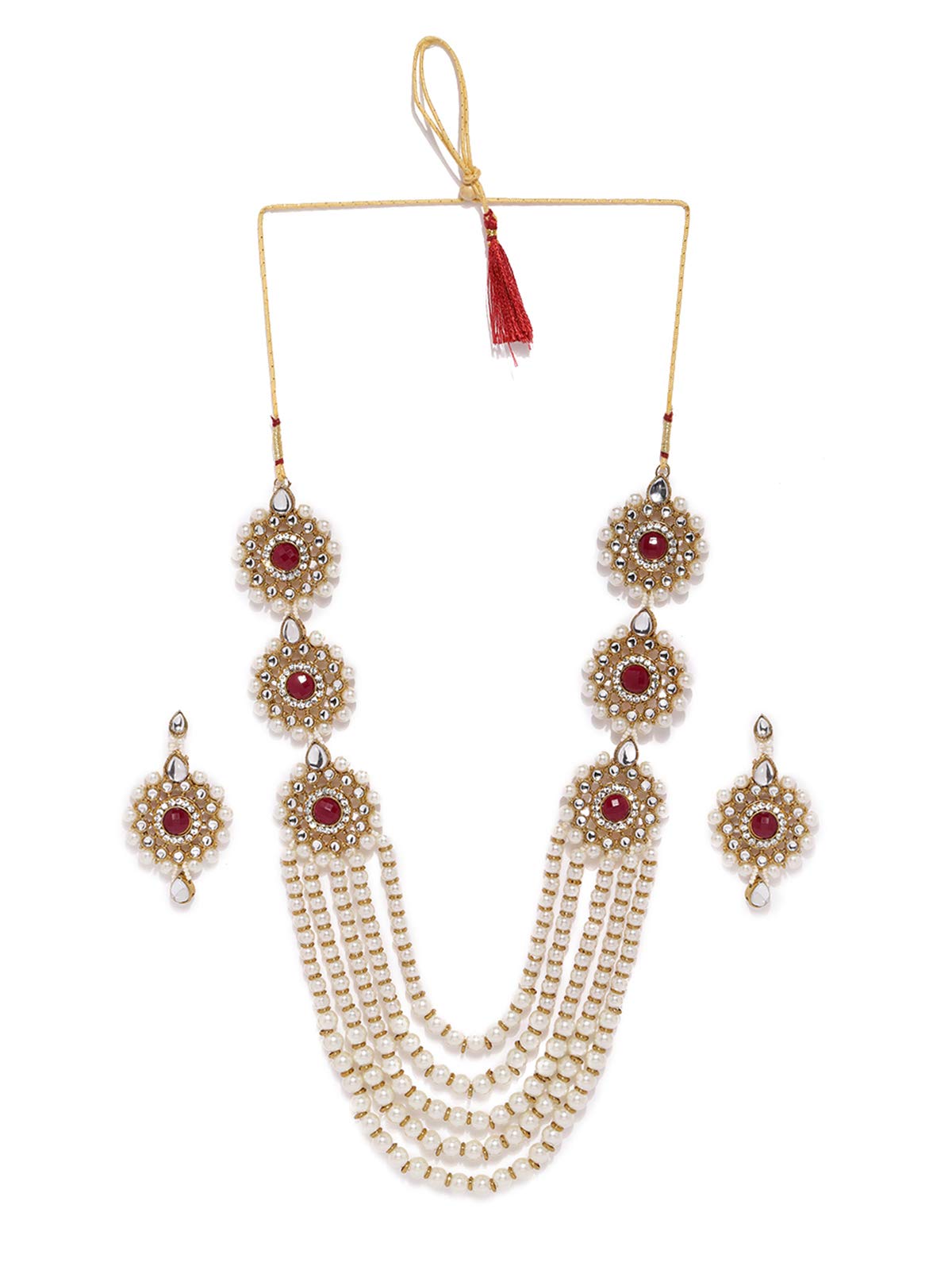 ZAVERI PEARLS Kundan & Pearls Multi Layered Long Necklace Set For Women-ZPFK8721 (B07QHP597Z) Amazon Price History, Amazon Price Tracker
