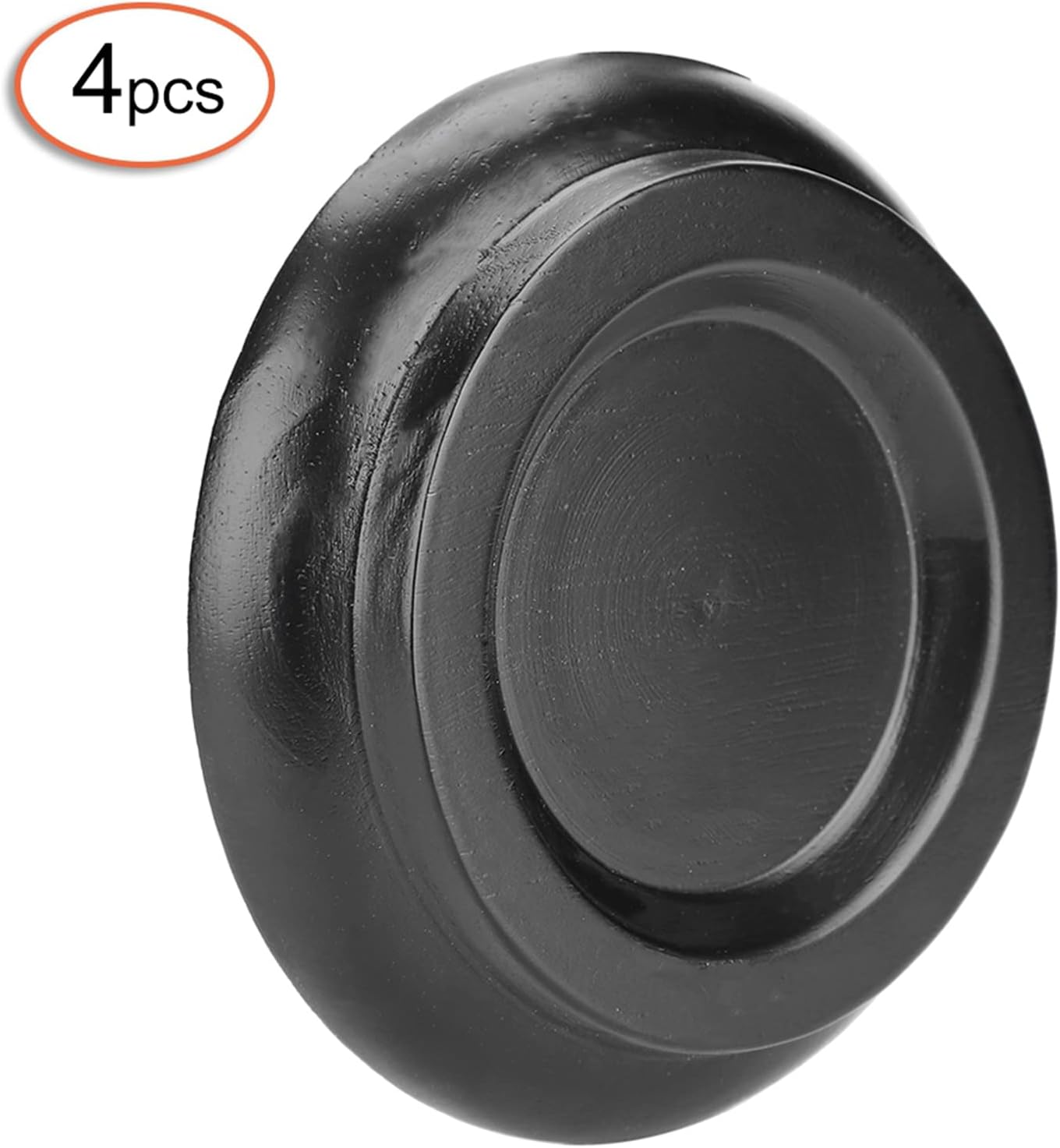GGFOXLE 4Pcs Piano Caster Cups, 3.9x0.8in Furniture Cups for Hardwood Floors with 1.88in ID, Beech Furniture Protection Cup with EVA Mat, Round Piano Leg Floor Protectors, Black