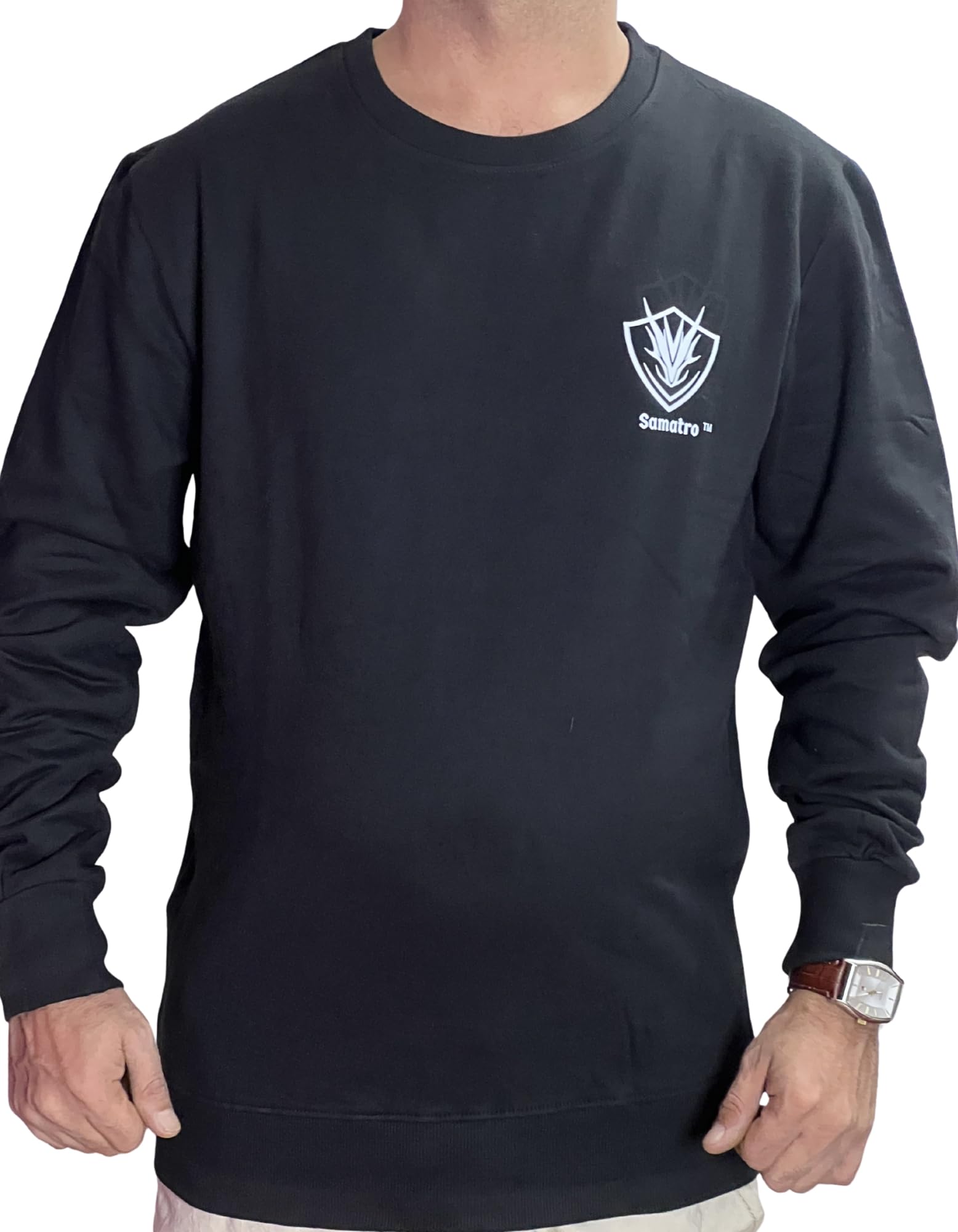 Samatro Men’s 100% Cotton Pullover Sweatshirt | Ring-Spun Fabric | Bio-Washed | Soft, Breathable & Comfortable Winter Wear-image-19