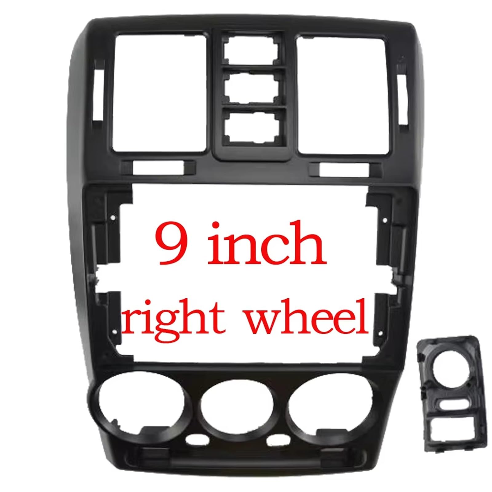 Marco Radio para Coche Marco Audio 9 Pulgadas 2 DIN Panel Salpicadero DVD Plástico 2002-2011 para Hyundai Instalación para Getz Panel Embellecedor Radio(Left Wheel Blcak)